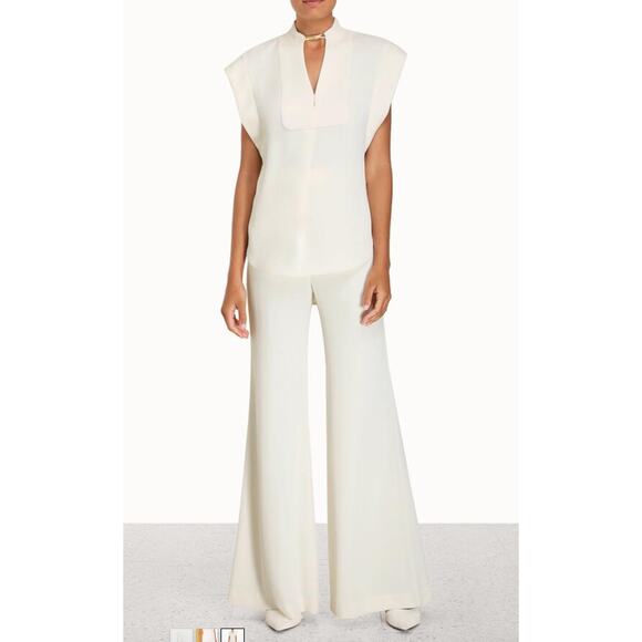 Zimmermann Wide Leg Trousers Cream size US 4 - Picture 8 of 8